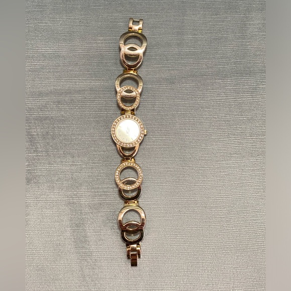 New York & Company Accessories - New York and Company watch gold and gemstone 7.5”, new battery EUC￼